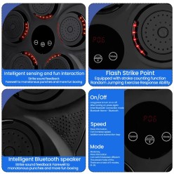 Gruszka Bokserska Elektroniczna z Głośnikiem Bluetooth Zestaw z Rękawicami Bokserskimi