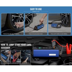 4w1 Powerbank Kompresor Latarka Jump Starter