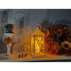 Dekoracyjny Biały Lampion Ozdobny Duży Świecznik Na Baterie