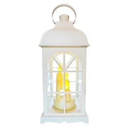 Dekoracyjny Biały Lampion Ozdobny Duży Świecznik Na Baterie