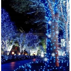 Świąteczne Lampki Choinkowe Niebieskie 500 LED Z Funkcją Flash