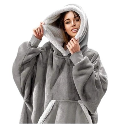 Ciepła Bluza Koc Oversize 2w1 - Gruby Szlafrok