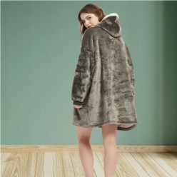 Ciepła Bluza Koc Oversize 2w1 - Gruby Szlafrok