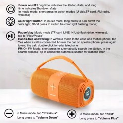 Duży Bezprzewodowy Głośnik z Podświetleniem LED Radiem FM USB SD/TF AUX