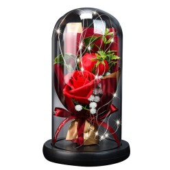Wieczna Róża Bukiet Walentynkowy Stroik Świecąca LED 3xAAA/USB