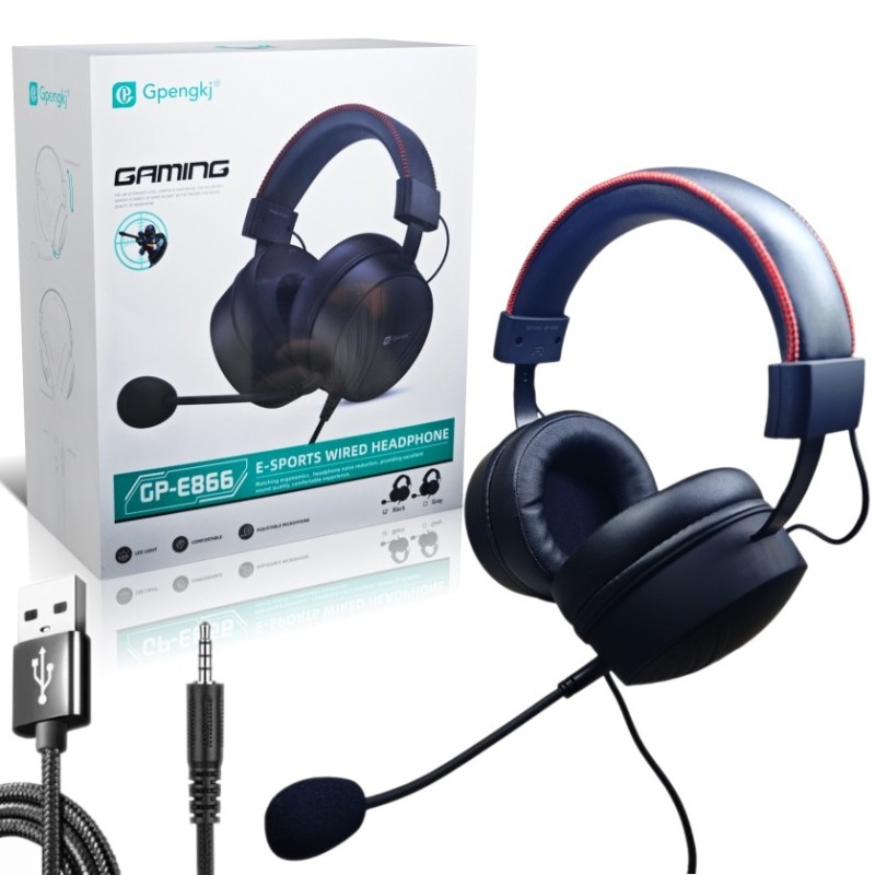 Słuchawki Gamingowe Przewodowe Nauszne z Mikrofonem GP-E866