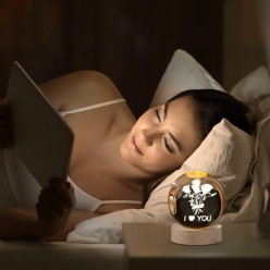 Szklana Kula LED Na Walentynki Róża z Napisem "I Love You"