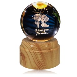 Szklana Kula LED Na Walentynki Zakochana Para z Napisem "I Love You for ever"