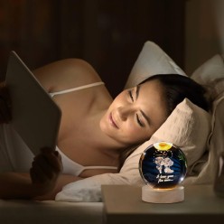 Szklana Kula LED Na Walentynki Zakochana Para z Napisem "I Love You for ever"