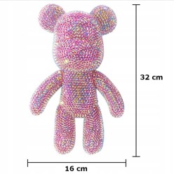 5D Diamentowy Miś Figurka Ozdoba Prezent Na Walentynki 32 cm