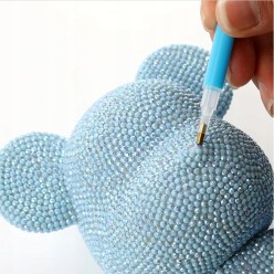 5D Diamentowy Miś Figurka Ozdoba Prezent Na Walentynki 32 cm