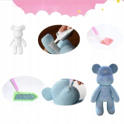 5D Diamentowy Miś Figurka Ozdoba Prezent Na Walentynki 32 cm