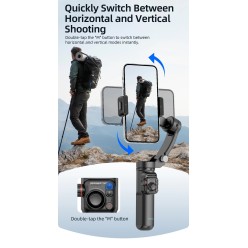 3-Osiowy Gimbal z Bezprzewodowym Pilotem Tokqi M02 Android iOS