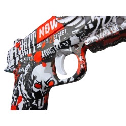 Pistolet z Tłumikiem Na Żelowe Kulki Elektroniczny Świecący Przy Wystrzale 1200 kulek