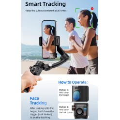 3-Osiowy Gimbal z Bezprzewodowym Pilotem Tokqi M02 Android iOS