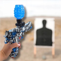 Pistolet z Tłumikiem Na Żelowe Kulki Elektroniczny Świecący Przy Wystrzale 1200 kulek