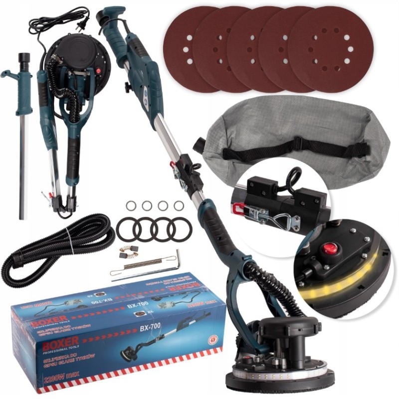 Szlifierka Żyrafa Do Gipsu z Podświetleniem 360° i Odkurzaczem 2200W 230V