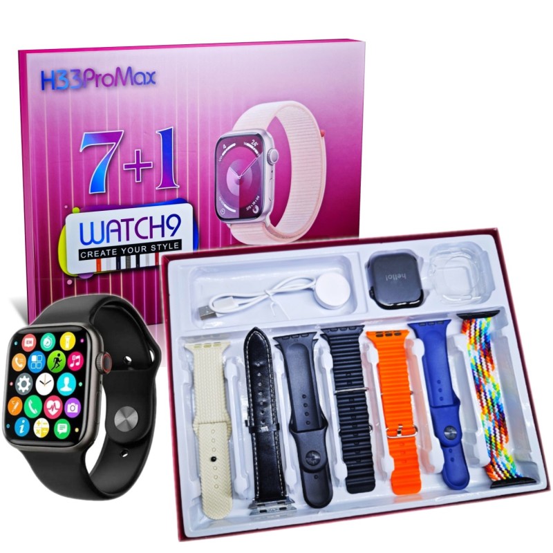 Smartwatch H33ProMax Zestaw 7 Bransoletek Męskie i Damskie