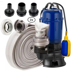 Pompa Szamba Do Brudnej Wody z Pływakiem Zestaw z Wężem 20 metrów i 4 końcówki 3265 Wat