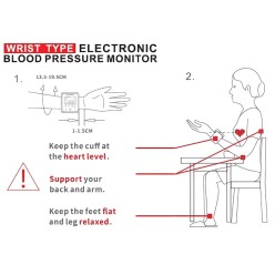 Nadgarstkowy Ciśnieniomierz Bezprzewodowy Duże Cyfry LCD USB