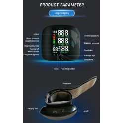 Nadgarstkowy Ciśnieniomierz Bezprzewodowy Duże Cyfry LCD USB