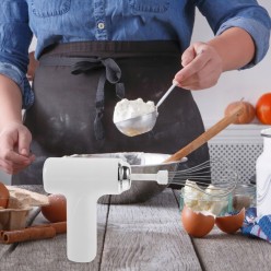 Bezprzewodowy Mikser Trzepaczka Do Jajek, Bitej Śmietany 2 Końcówki 3 Prędkości