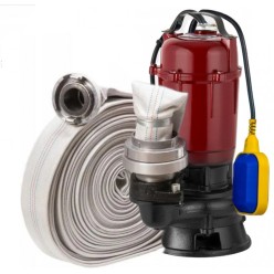 Pompa Szamba Do Brudnej Wody z Pływakiem Zestaw z Wężem 20 metrów i 4 końcówki 3750 Wat