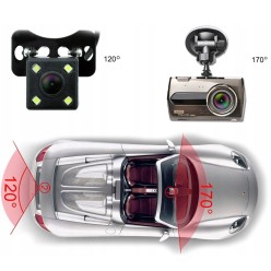 Samochodowy Rejestrator Jazdy Dwie Kamery Czujnik Ruchu Kamera Cofania