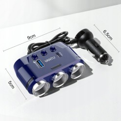 Samochodowa Ładowarka Do Telefonu z Rozdzielaczem i Woltomierzem 12/24V