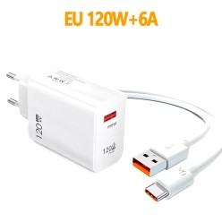 Zestaw Ładowarka do telefonów Xiaomi 120W 6A USB z Przewodem