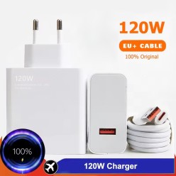 Zestaw Ładowarka do telefonów Xiaomi 120W 6A USB z Przewodem