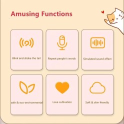 Interaktywny Pluszowy Kotek - Mruczy, Rusza Oczami, Powtarza Słowa