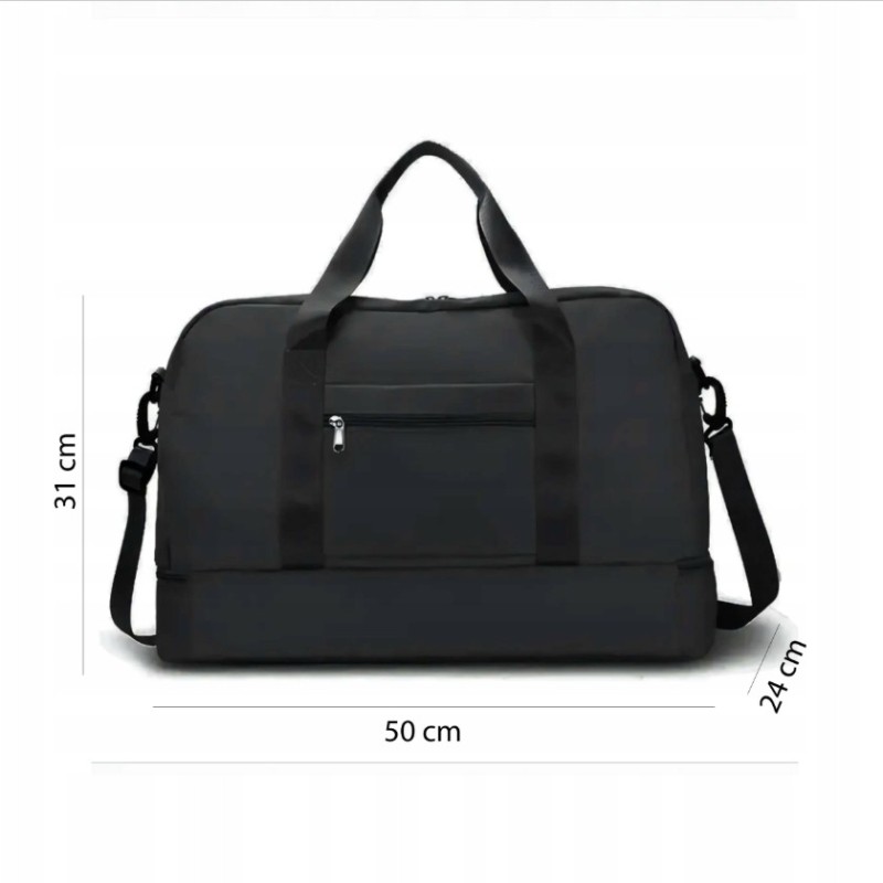 Torba Na Siłownie Damska Męska Pojemna Wodoodporna Bagaż Podręczny 50x31x24 cm