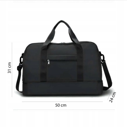 Torba Na Siłownie Damska Męska Pojemna Wodoodporna Bagaż Podręczny 50x31x24 cm