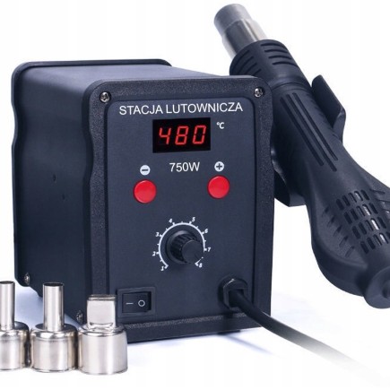 Stacja Lutownicza Na Gorące powietrze 100°C - 480°C Lutownica Hot Air