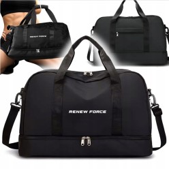 Torba Na Siłownie Damska Męska Pojemna Wodoodporna Bagaż Podręczny 50x31x24 cm