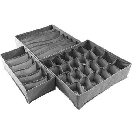 Organizer Do Szafy Zestaw 3 szt Pojemniki Na Bieliznę