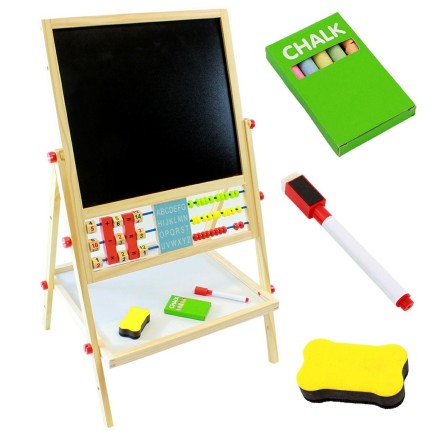 Dwustronna Tablica 6w1 Kredowa Magnetyczna Obrotowa Akcesoria