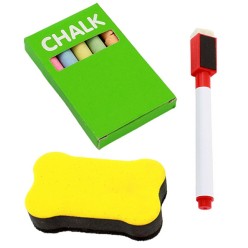 Dwustronna Tablica 6w1 Kredowa Magnetyczna Obrotowa Akcesoria