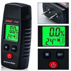 Uniwersalny Wilgotnościomierz Miernik Wilgoci Drewna Betonu Cegły Gipsu