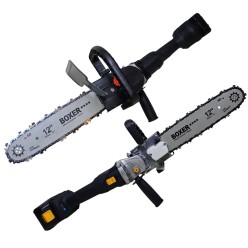 2w1 Akumulatorowa Piła Łańcuchowa 12" oraz Szlifierka Kątowa Bezprzewodowa 24V