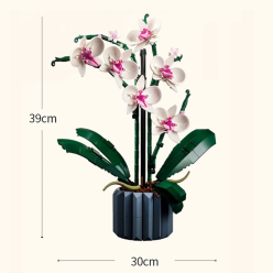 Klocki Konstrukcyjne Orchidea Bukiet Kwiatów w Doniczce 608 elementów