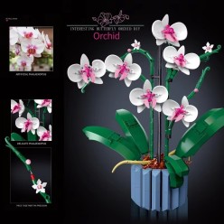 Klocki Konstrukcyjne Orchidea Bukiet Kwiatów w Doniczce 608 elementów