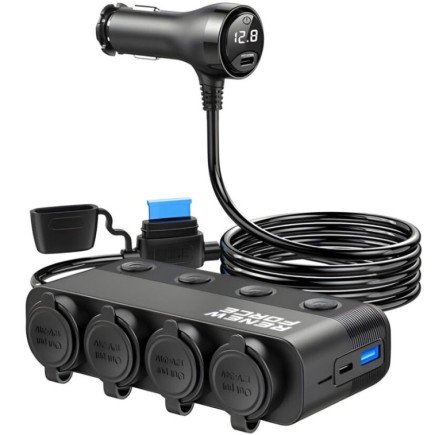 Rozdzielasz Samochodowy 12/24V Ładowarka 3xUSB Gniazdo Zapalniczki