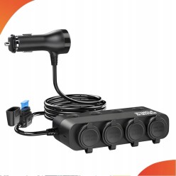 Rozdzielasz Samochodowy 12/24V Ładowarka 3xUSB Gniazdo Zapalniczki