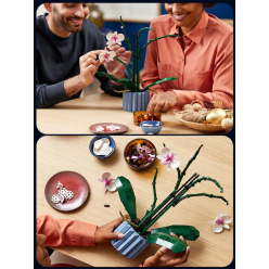 Klocki Konstrukcyjne Orchidea Bukiet Kwiatów w Doniczce 608 elementów