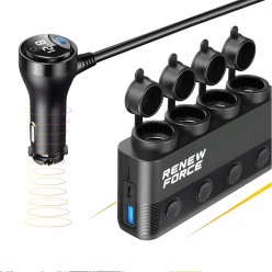 Rozdzielasz Samochodowy 12/24V Ładowarka 3xUSB Gniazdo Zapalniczki