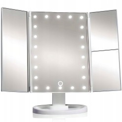 Kosmetyczne Lusterko z Powiększeniem 2x / 3x Składane Białe