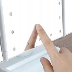 Kosmetyczne Lusterko z Powiększeniem 2x / 3x Składane Białe