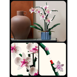Klocki Konstrukcyjne Orchidea Bukiet Kwiatów w Doniczce 608 elementów